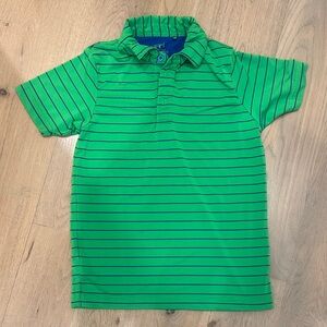 Kids Green Striped Polo Shirt